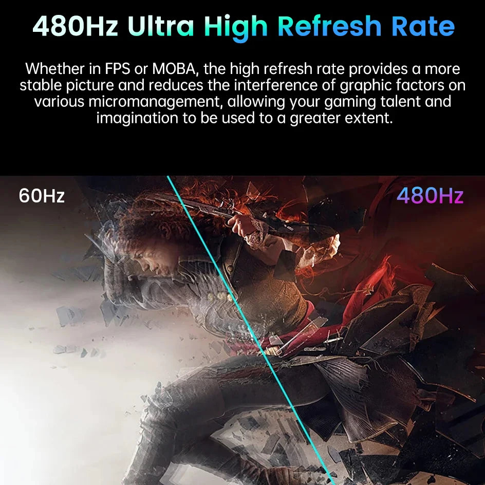 18 Inch 1.5K 480Hz Portable Monitor 100%DCI-P3 500Nit HDR 1MS FreeSync IPS Screen Gaming Display For Laptop PC XBox PS4/5 Switch