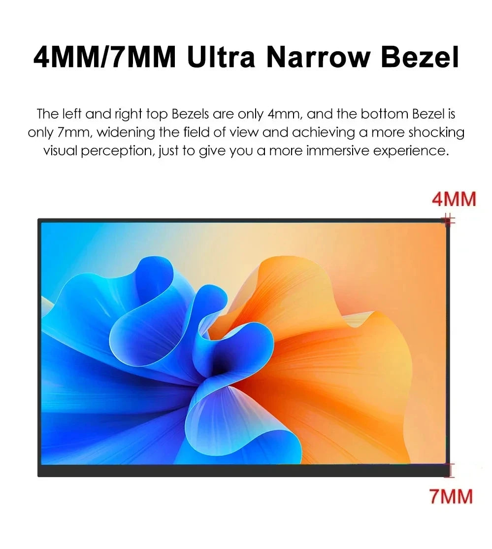 18 Inch 1.5K 480Hz Portable Monitor 100%DCI-P3 500Nit HDR 1MS FreeSync IPS Screen Gaming Display For Laptop PC XBox PS4/5 Switch
