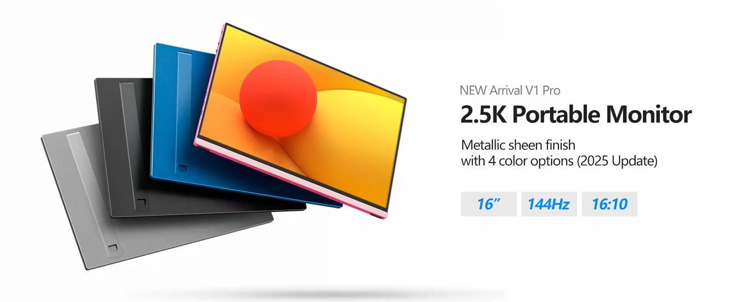 16 inch 2.5K 144Hz Portable Gaming Monitor,2560x1600 100% sRGB HDR FreeSync ,Ultra Slim w/Kickstand , Blue Light External Screen