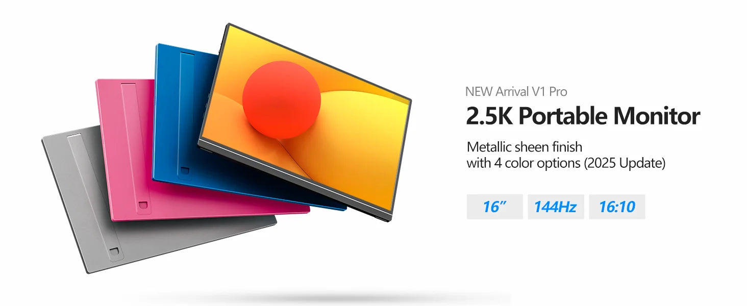 16 inch 2.5K 144Hz Portable Gaming Monitor,2560x1600 100% sRGB HDR FreeSync ,Ultra Slim w/Kickstand , Blue Light External Screen