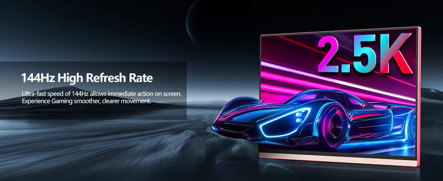 16 inch 2.5K 144Hz Portable Gaming Monitor,2560x1600 100% sRGB HDR FreeSync ,Ultra Slim w/Kickstand , Blue Light External Screen