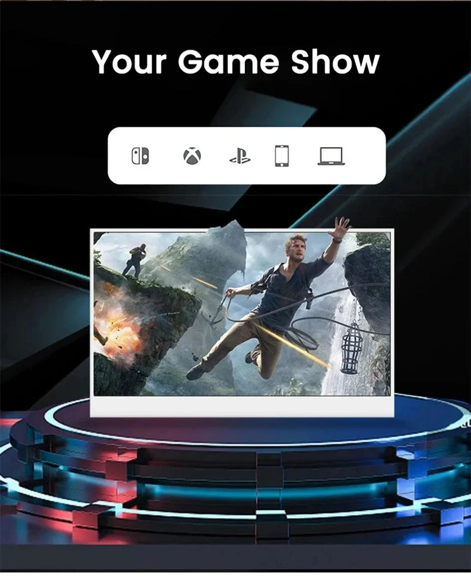 18 Inch 1.5K 480Hz Portable Monitor 100%DCI-P3 500Nit HDR 1MS FreeSync IPS Screen Gaming Display For Laptop PC XBox PS4/5 Switch