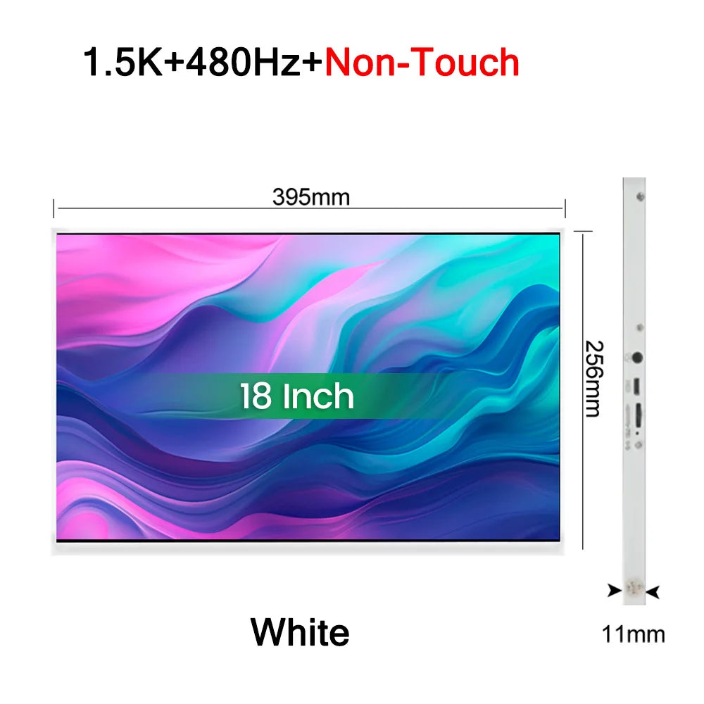 18 Inch 1.5K 480Hz Portable Monitor 100%DCI-P3 500Nit HDR 1MS FreeSync IPS Screen Gaming Display For Laptop PC XBox PS4/5 Switch