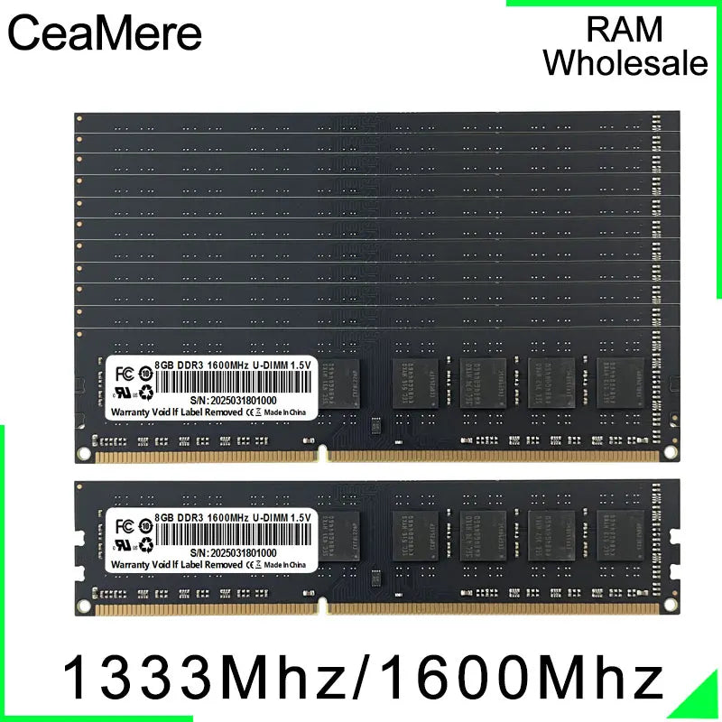 CeaMere DDR3 memoriam 1~50 PCS desktop computer universal memory card, DDR3 4G, 8G 1333Mhz, 1600Mhz, 240pin ram PC RAM wholesale