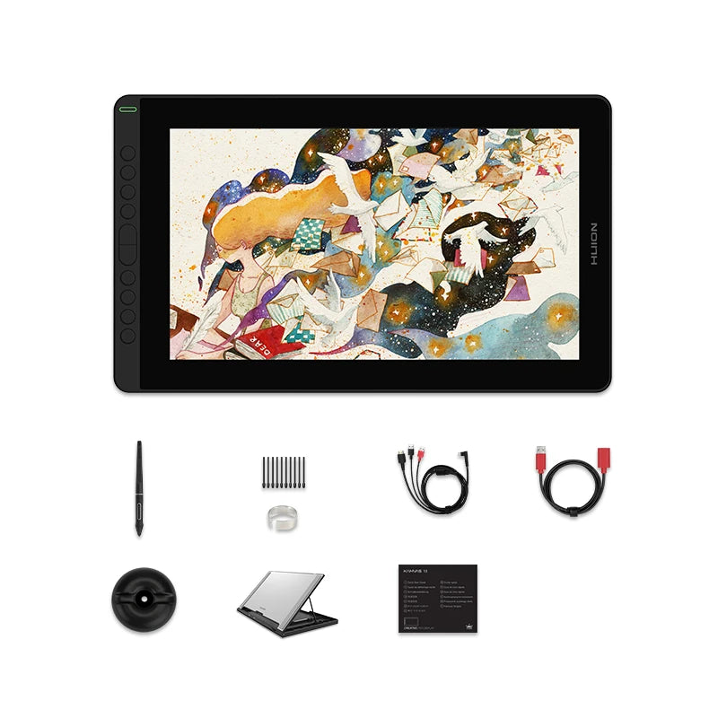 HUION Kamvas 16(2021) Graphics Drawing Monitor Battery-free Digital Pen Tablet For Windows/MAC And Android 120%s RGB