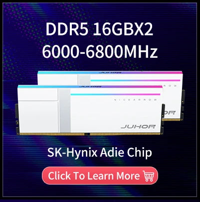JUHOR Memoria Ram RGB DDR5 16GB 6000MHz 6400MHz PC5 Desktop Computer  Dimm Memory