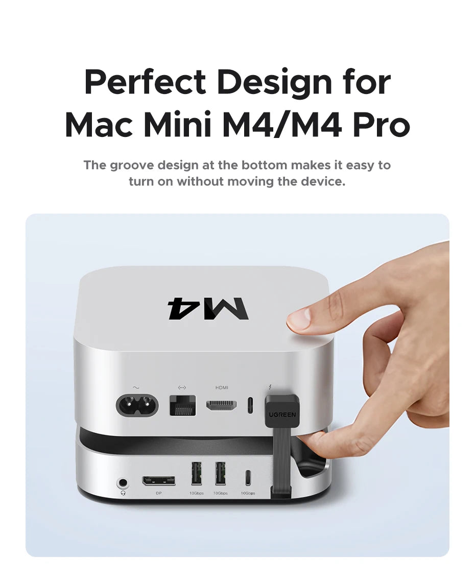 UGREEN Mac Mini Docking Station USB HUB Type-C to DP 4K240Hz M.2 NVMe SSD Slot 10Gbps USB-A Splitter SD&TF 3.5MM for Mac Mini M4