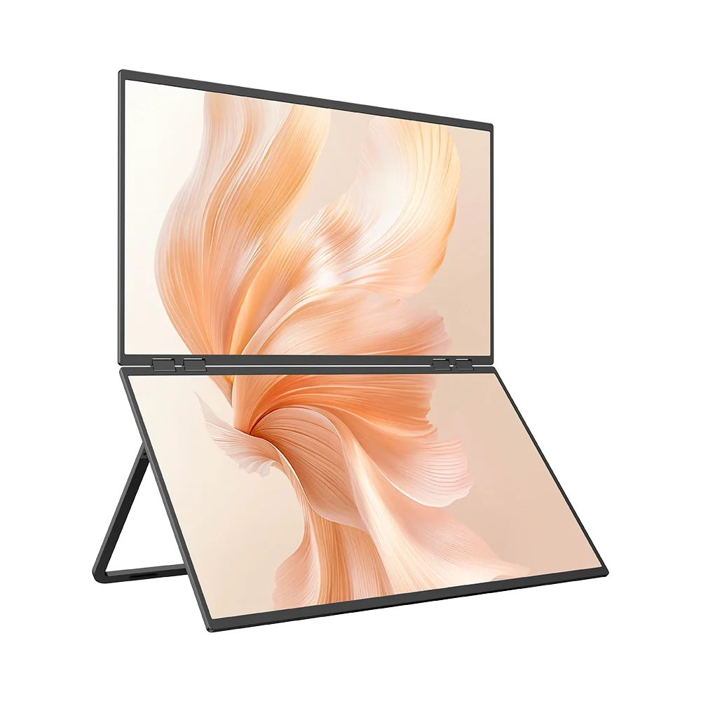Portable Dual Monitor 23.8" 100Hz FHD 1080P Stacked Vertical Displays for Gaming Coding Working USB-C HDMI Laptop Screen Extende