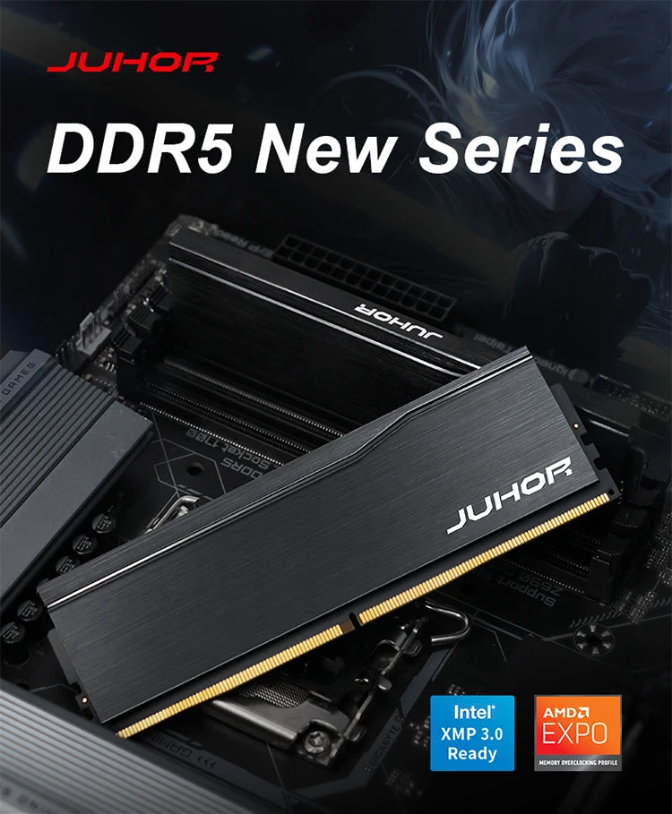 JUHOR Ram DDR5  32GB(16GBX2) 6000MHz 6400MHz DDR5 6400MHz Desktop Computer Memoria Ram