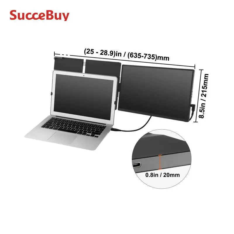 VEVOR 14"/18.5'' 1080P IPS Dual Extended Swivel Portable Monitor for USB-C/USB-A/Mini HDMI Port with Mac/Wins/Android/Switch/PS5