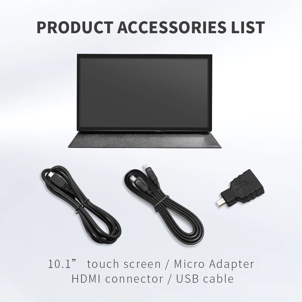 Portable Monitor gamer10.1 inch HD LCD (H) Computer Second 1024*600 LCD Display for PC Capacitive Touch Screen Raspberry Pi