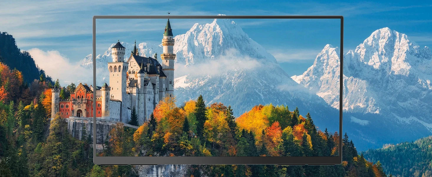 AHXJKA 23.8"Portable Monitor 350nits 100Hz 100%sRGB IPS Expand Office Display for PC Laptop Phone XBox Switch w/type-c mini HDMI