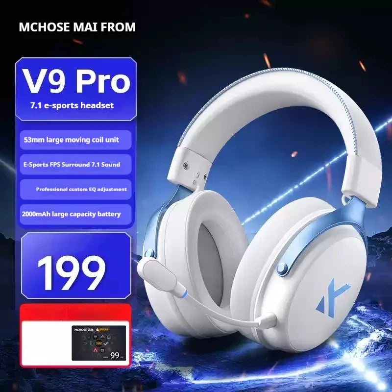 MCHOSE V9 pro Wireless Bluetooth Headset with Three Mode Microphone Noise Reduction Dynamic Low Delay for Office And Gaming