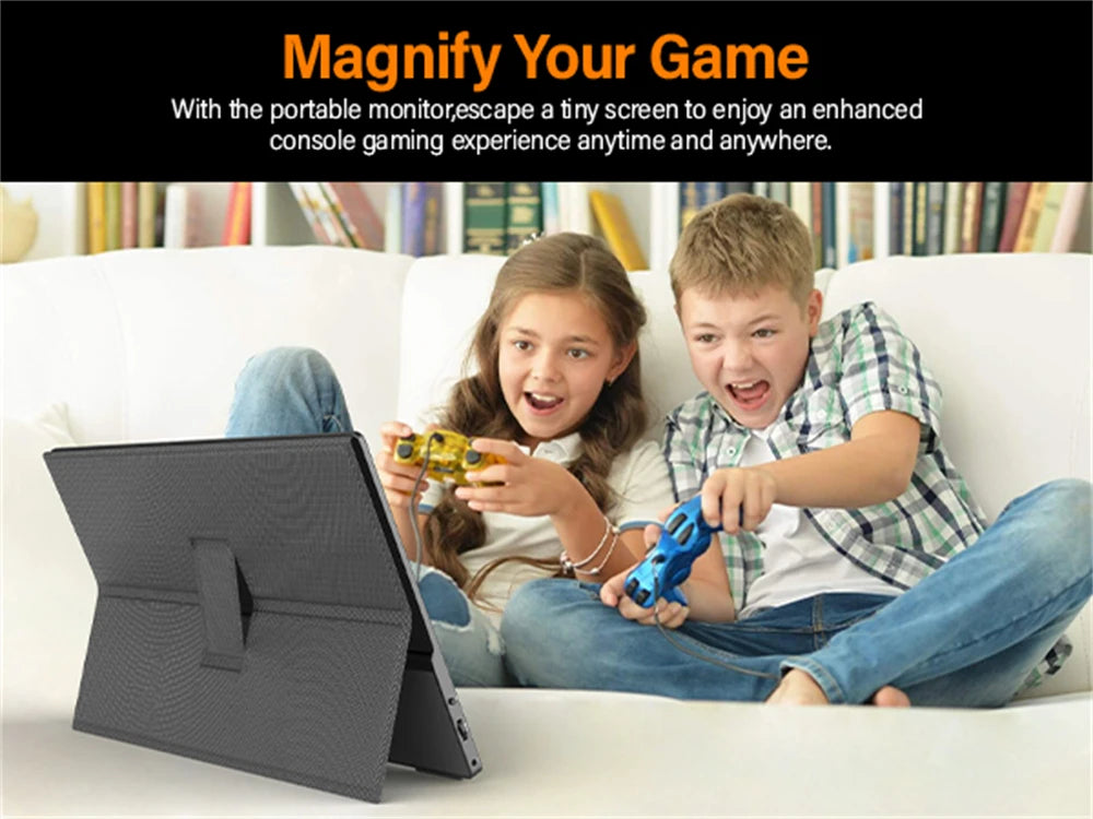 GTMEDIA 14Inch 1920*1080 IPS FHD Portable Monitor Travel Gaming Display Extender Screen for Laptop Phone Switch PS4 PS5 XboX Mac