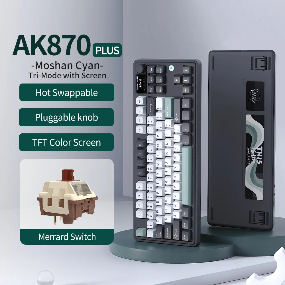 AJAZZAK870 mechanical keyboard, magnetic axis, color screen, adjustable key travel, 0.1 wireless three-mode gaming, e-sports