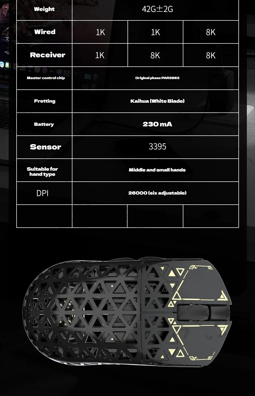 IPI Float 11/18/88/88s Wireless Gaming Mouse Tri Mode 8K paw3395 Paw3950 Bluetooth Carbon Fibre Mouse 8000Hz Hollow Out Mice