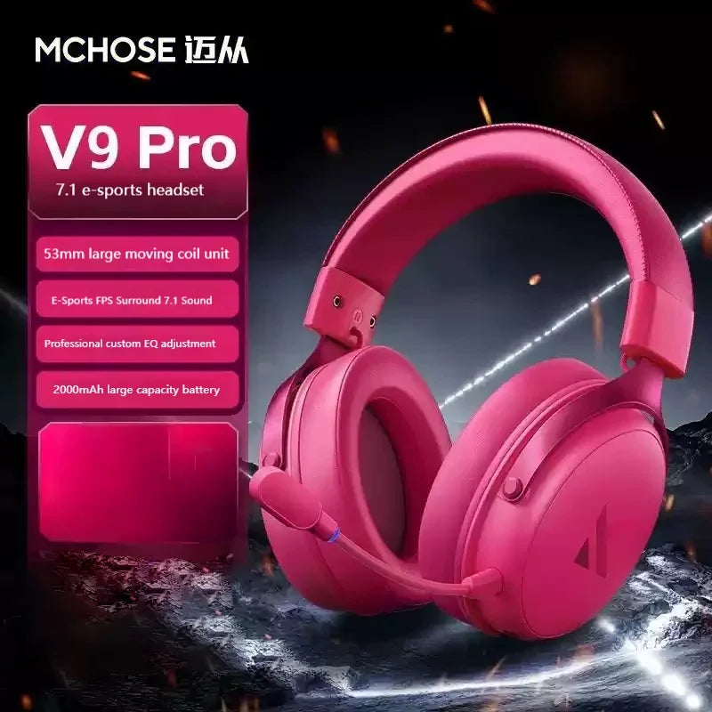 MCHOSE V9 pro Wireless Bluetooth Headset with Three Mode Microphone Noise Reduction Dynamic Low Delay for Office And Gaming