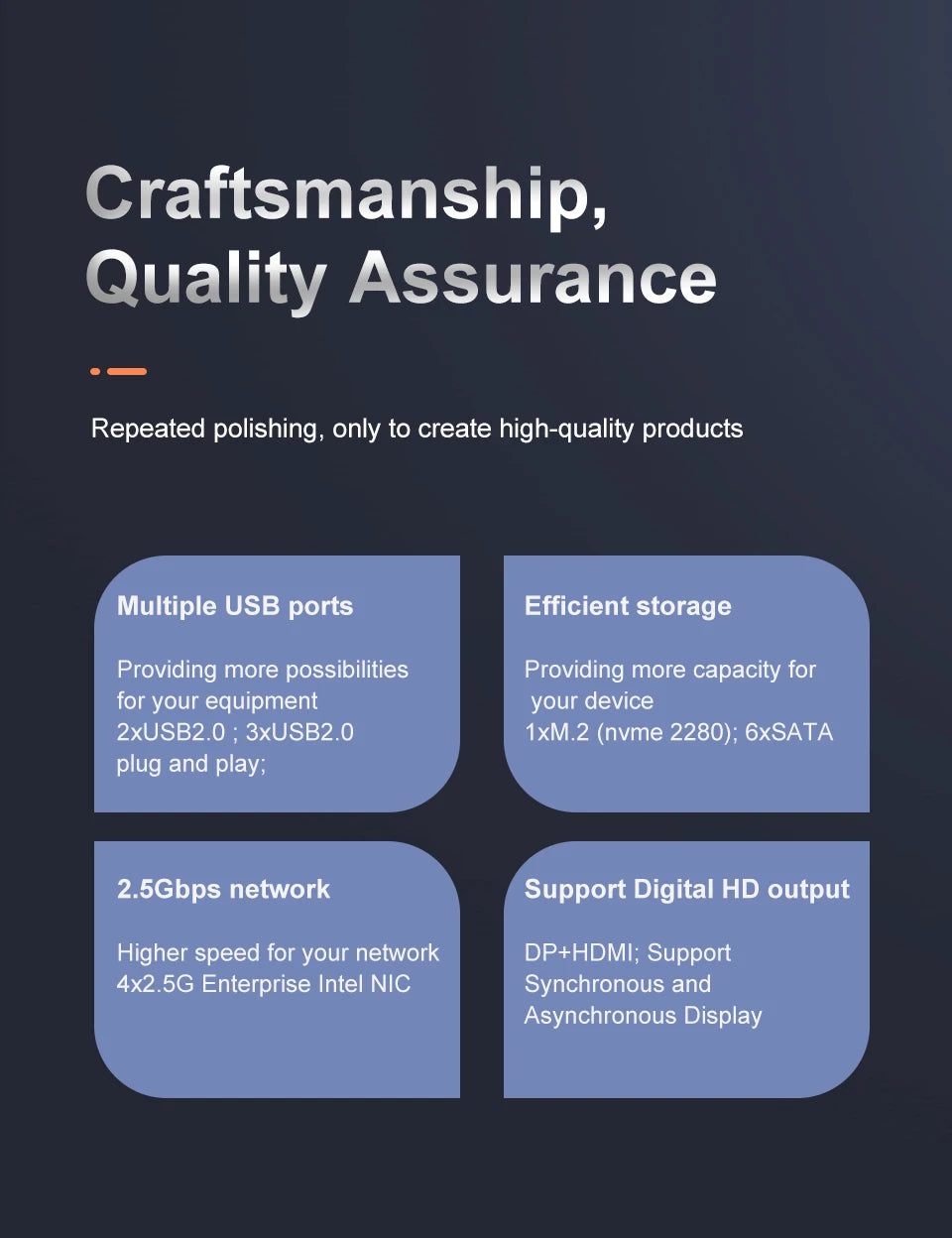 N5105 Industrial Motherboard NAS Motherboards 4 Cores 4 Threads Low Power Processor 4x2.5G i225 Network 2 M.2 Slot 6xSATA DP HD