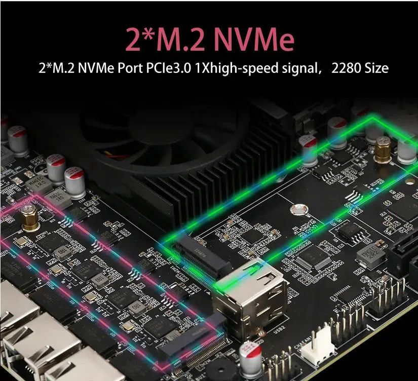 N5105 Industrial Motherboard NAS Motherboards 4 Cores 4 Threads Low Power Processor 4x2.5G i225 Network 2 M.2 Slot 6xSATA DP HD