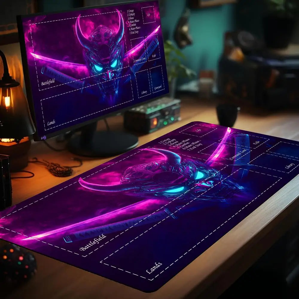 Magic Playmat card gaming mat with zone red full moon skull mtg playmat 35X60cm Desk Mat gathering game mat magic card rug