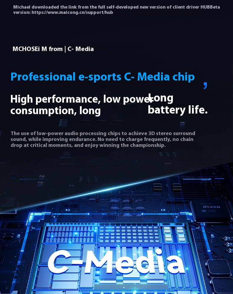 MCHOSE V9 pro Wireless Bluetooth Headset with Three Mode Microphone Noise Reduction Dynamic Low Delay for Office And Gaming