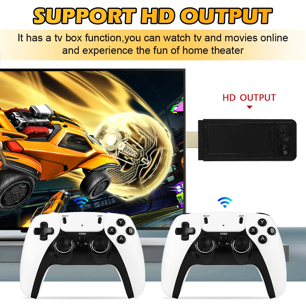 NEW 256G 50000+ Game X9 PRO Game Stick 4KHD Video Game Console 2.4G Double Wireless Controller 50+ Simulator For N64/PSP/PS1/GBA