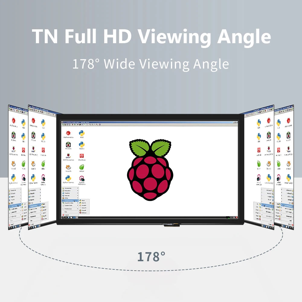 Portable Monitor gamer10.1 inch HD LCD (H) Computer Second 1024*600 LCD Display for PC Capacitive Touch Screen Raspberry Pi