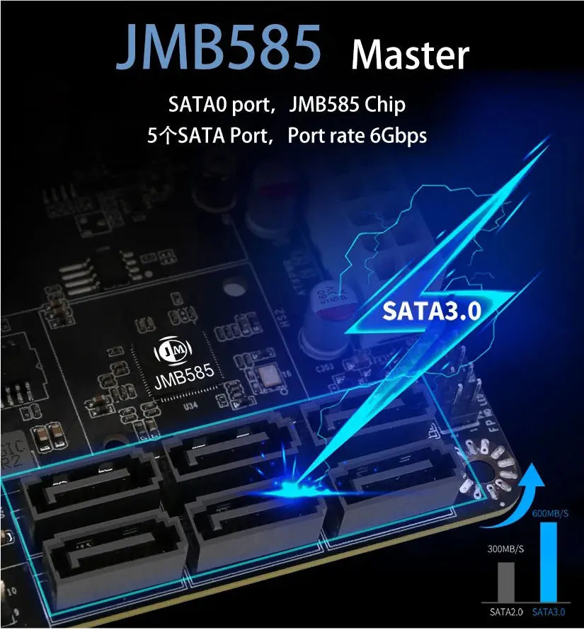N5105 Industrial Motherboard NAS Motherboards 4 Cores 4 Threads Low Power Processor 4x2.5G i225 Network 2 M.2 Slot 6xSATA DP HD