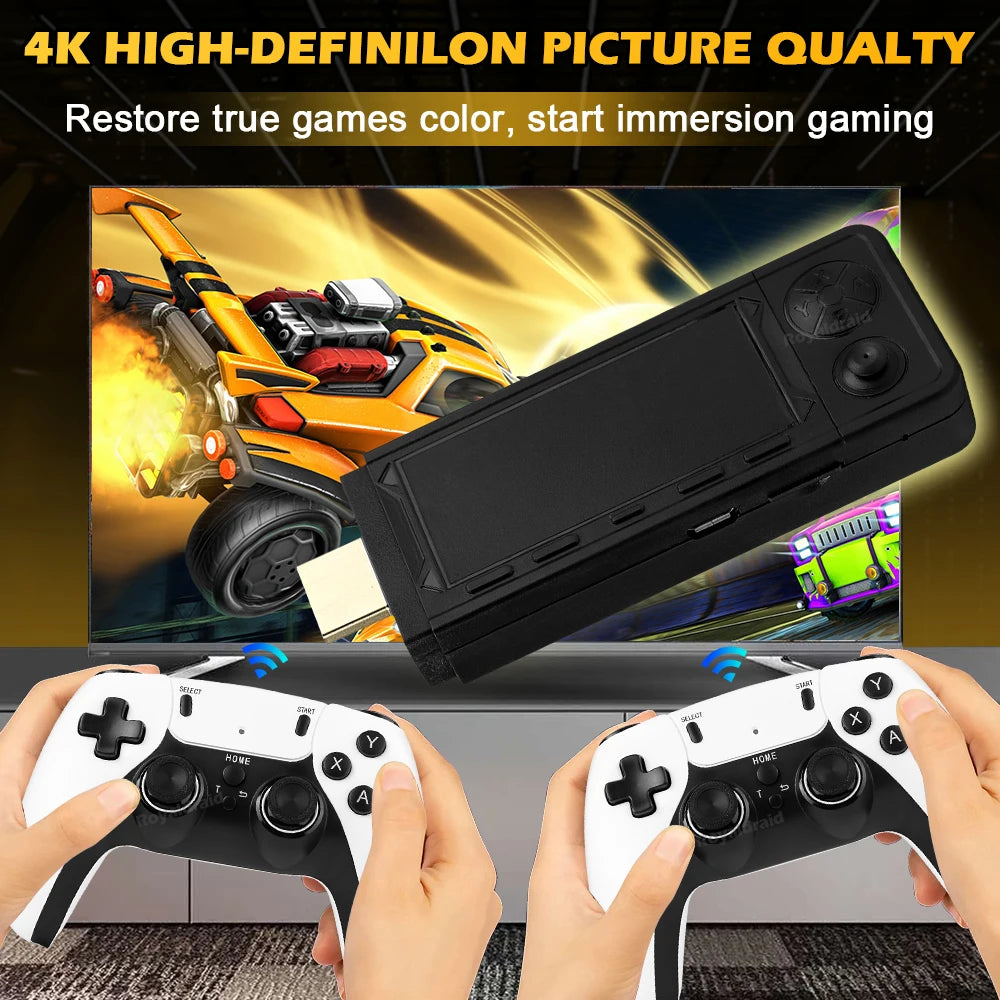 NEW 256G 50000+ Game X9 PRO Game Stick 4KHD Video Game Console 2.4G Double Wireless Controller 50+ Simulator For N64/PSP/PS1/GBA