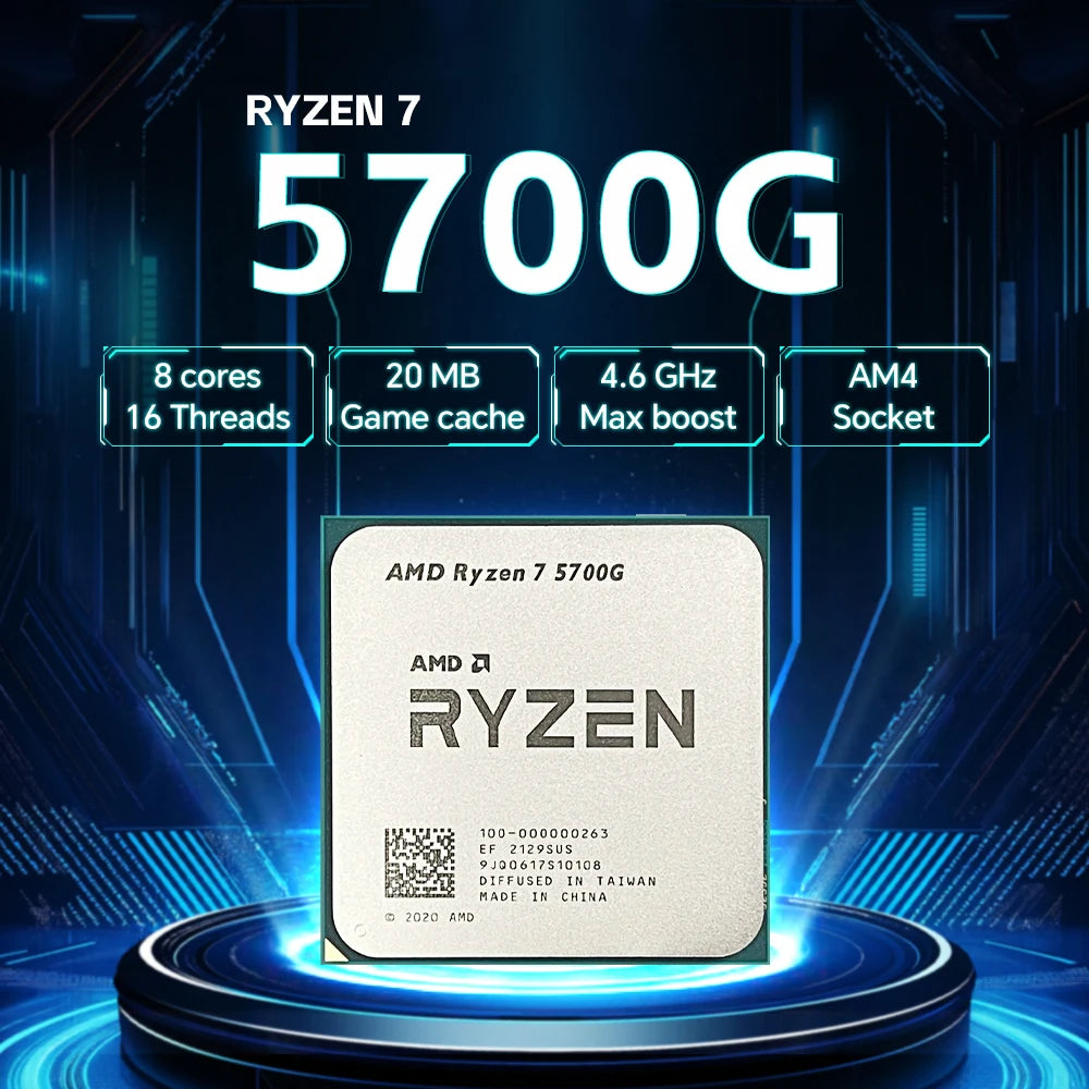 AMD Ryzen 7 5700G 65W 7NM L3=16M 3.8GHz 8-Core 16-Thread Gaming Processor NEW R7 5700G DDR4 Socket AM4 but without fan
