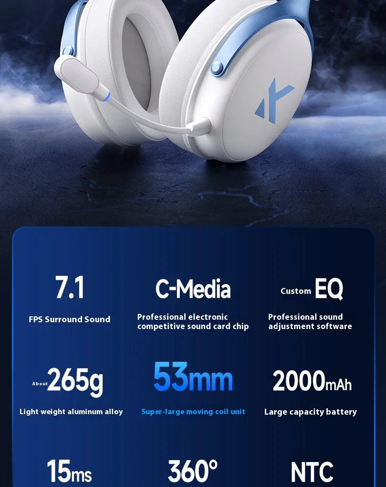 MCHOSE V9 pro Wireless Bluetooth Headset with Three Mode Microphone Noise Reduction Dynamic Low Delay for Office And Gaming