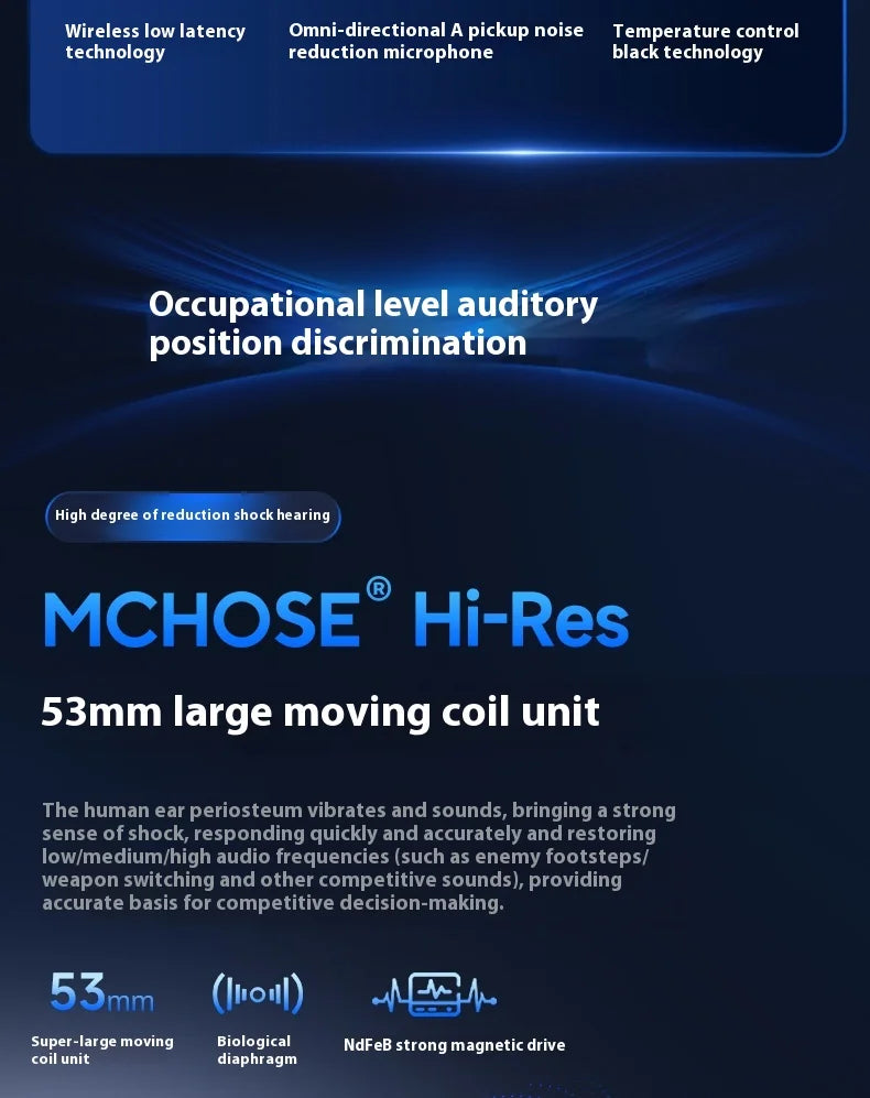 MCHOSE V9 pro Wireless Bluetooth Headset with Three Mode Microphone Noise Reduction Dynamic Low Delay for Office And Gaming