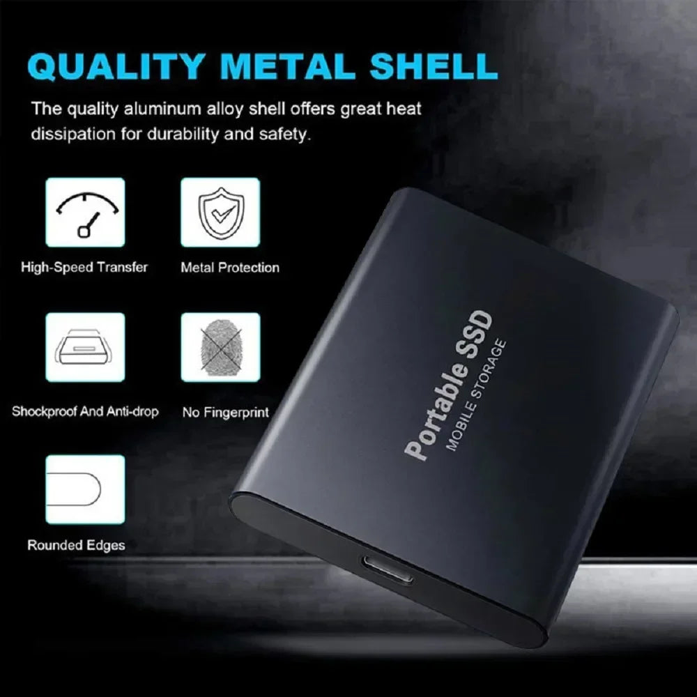 NEW Portable SSD 128TB/256TB/1TB External Hard Drive USB3.1 Solid State Disk High Speed Storage Device  for Phone/Loptop/Mac/PC