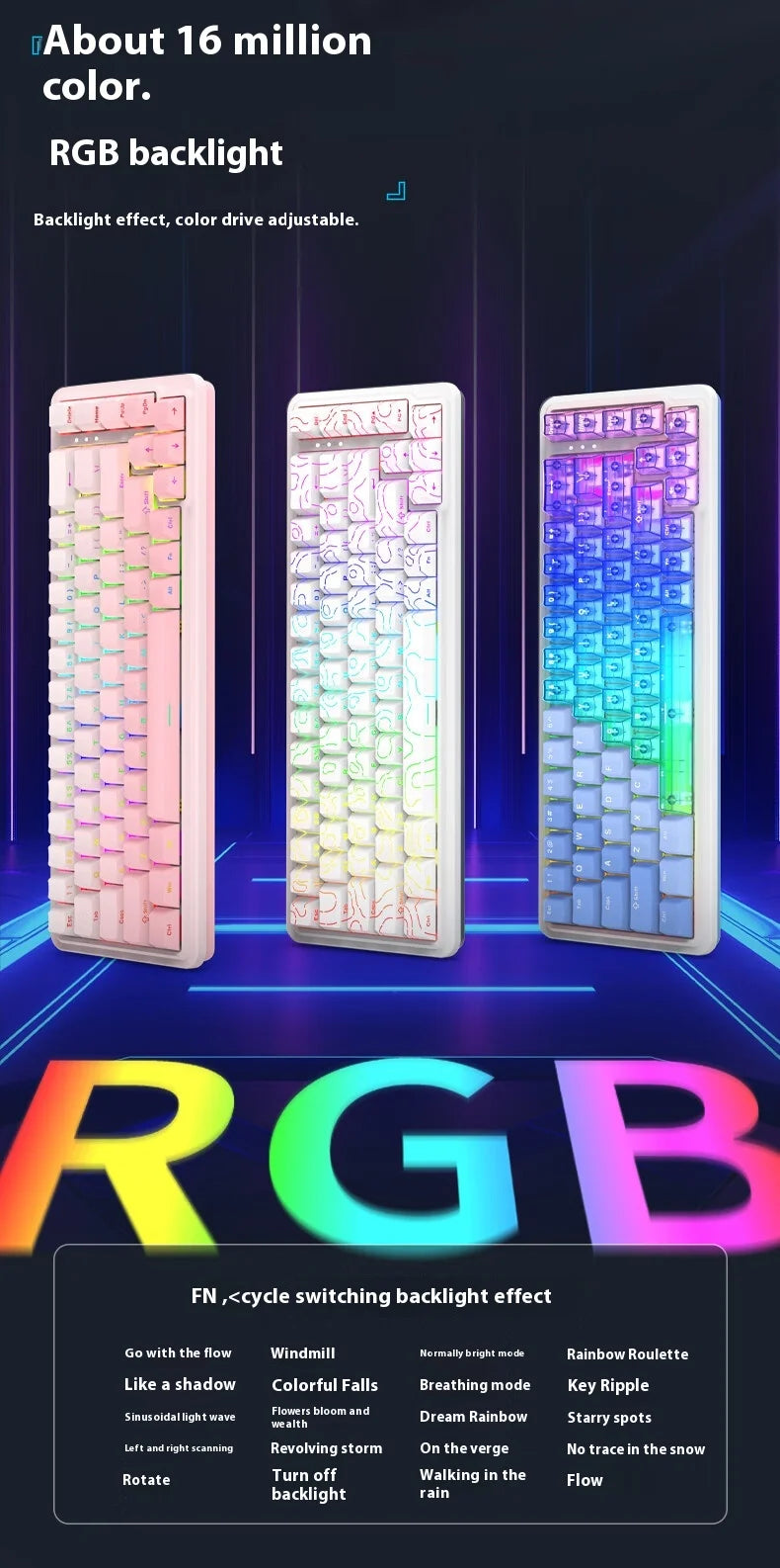 REDRAGON M68 PRO 8K Magnetic Switch Gaming Keyboard RT0.01MM Customized Switch RGB Light Hot Swap Gasket PBT Keycaps Gift PC