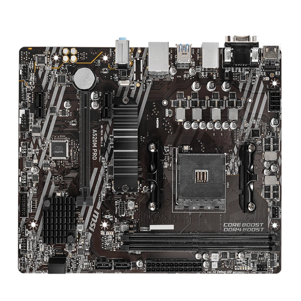 MSI A520M PRO AMD A520 AM4 Gaming Motherboard Support Ryzen 5700X 3400G 5500 5900X CPU DDR4 SATA 6Gb/s M.2 slot M-ATX