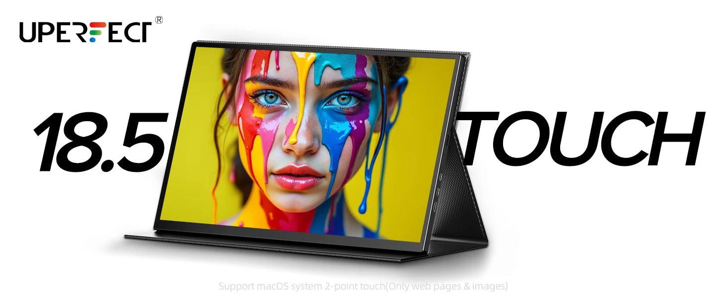 UPERFECT 18.5" TouchScreen Portable Monitor 120Hz 1MS Gaming Display 400Nits With FreeSync HDR VESA For Laptop Phone Xbox PS4/5
