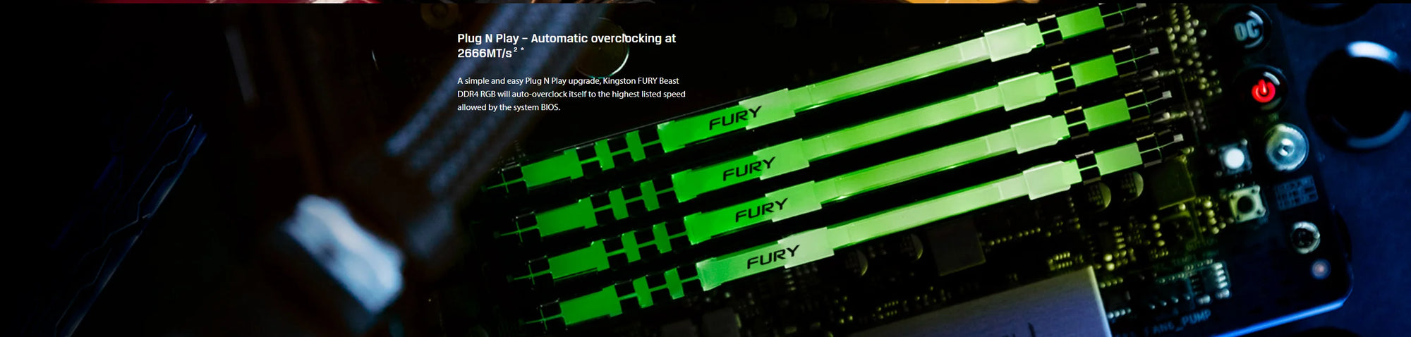 Kingston FURY Beast DDR4 RAM RGB 8GB 16GB 32GB 3200MHz 3600MHz Desktop AMD Intel CPU Motherboard Memory RAMs 288 PIN 1.35V