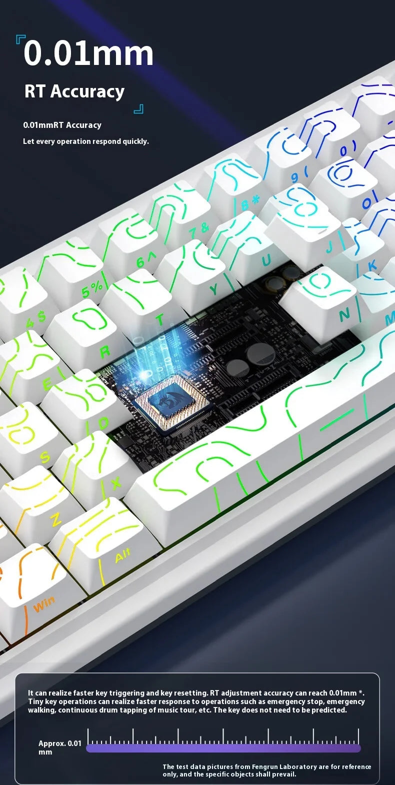 REDRAGON M68 PRO 8K Magnetic Switch Gaming Keyboard RT0.01MM Customized Switch RGB Light Hot Swap Gasket PBT Keycaps Gift PC