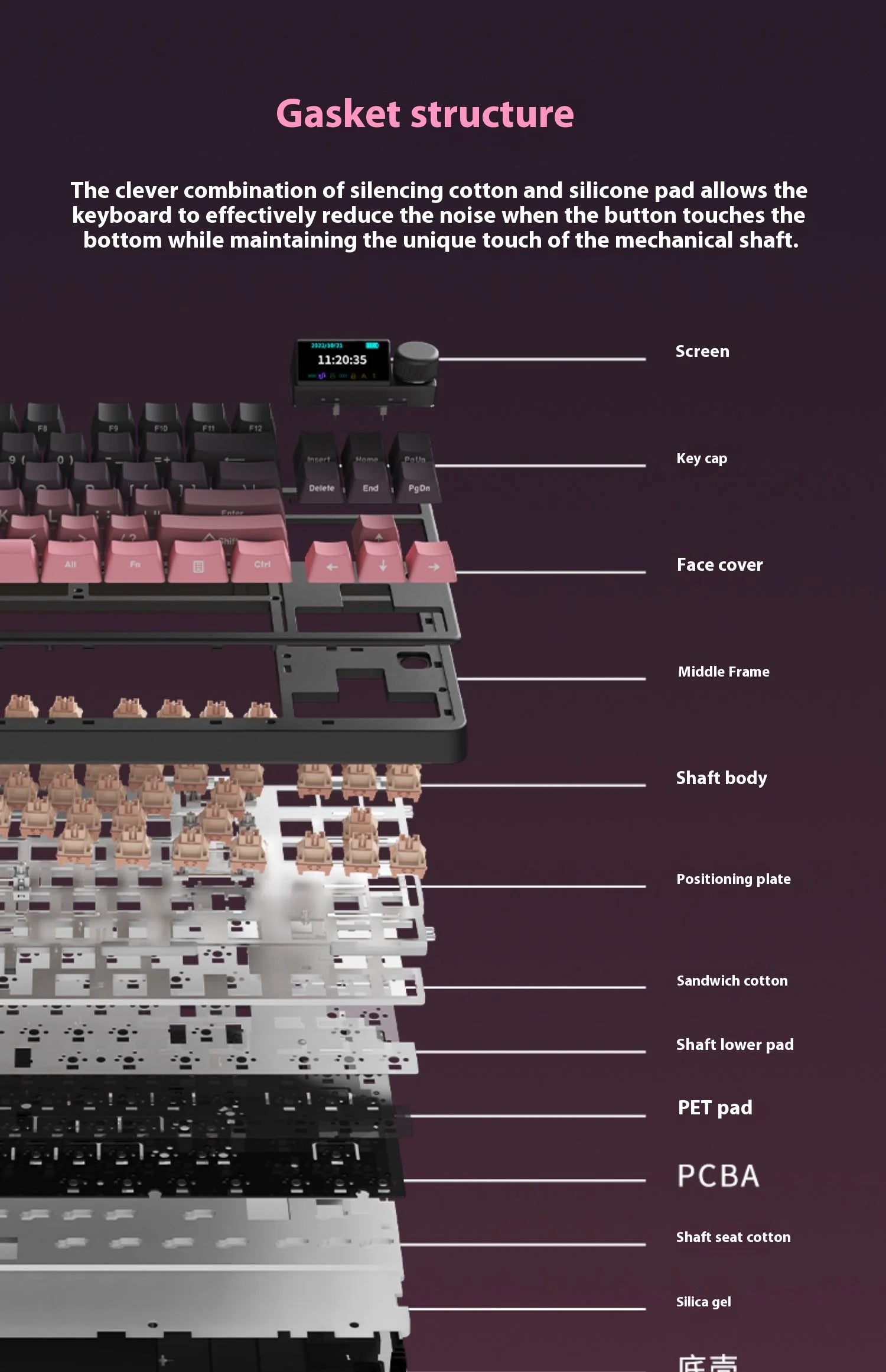 AJAZZAK870 mechanical keyboard, magnetic axis, color screen, adjustable key travel, 0.1 wireless three-mode gaming, e-sports