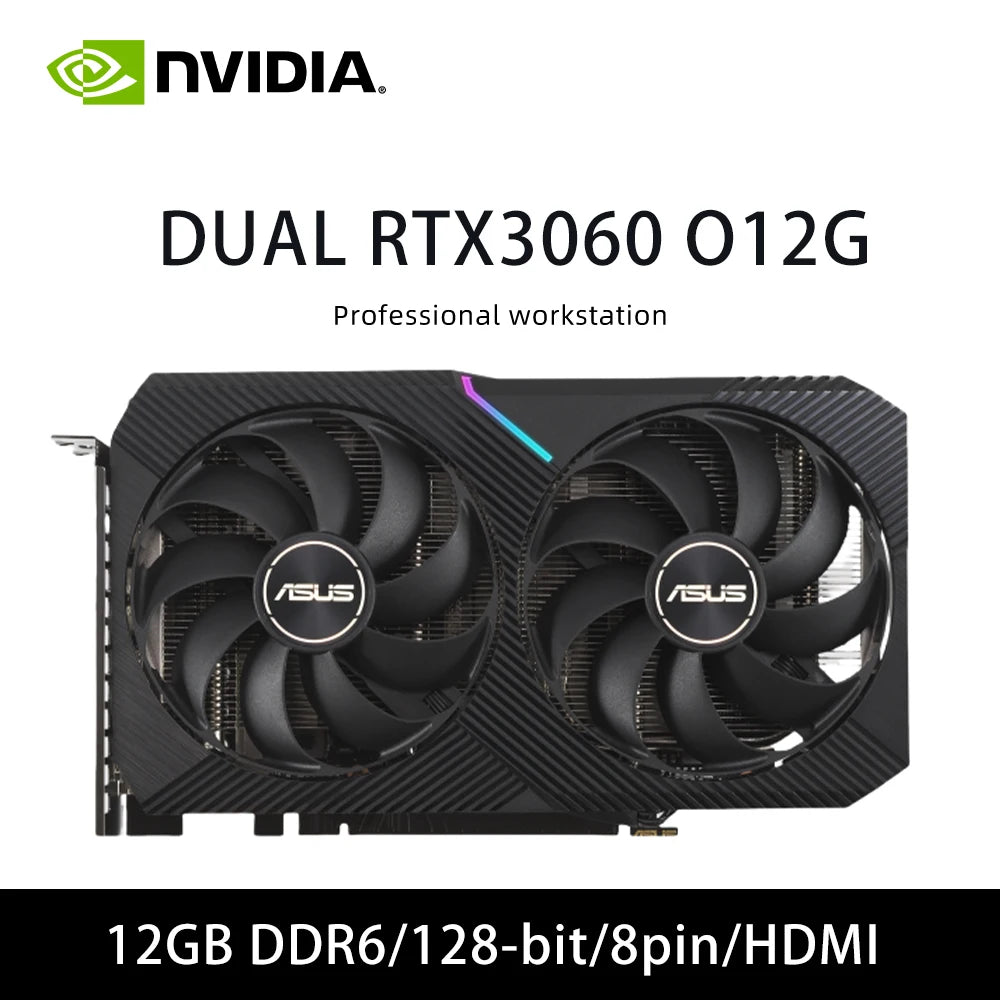 Nvidia GeForce RTX 3060 12GB GDDR6 & PH-RTX3060-12G/VGA & DUAL RTX3060 O12G Graphics Card  RTX3060 NVIDIA GPU Rtx 3060