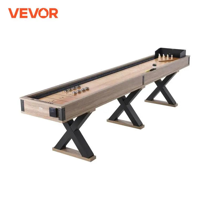 VEVOR Shuffleboard Table Shuffleboard for Family Game Rooms 2 in 1 Shuffleboard and Bowling Combo Game Set with Playfield Legs