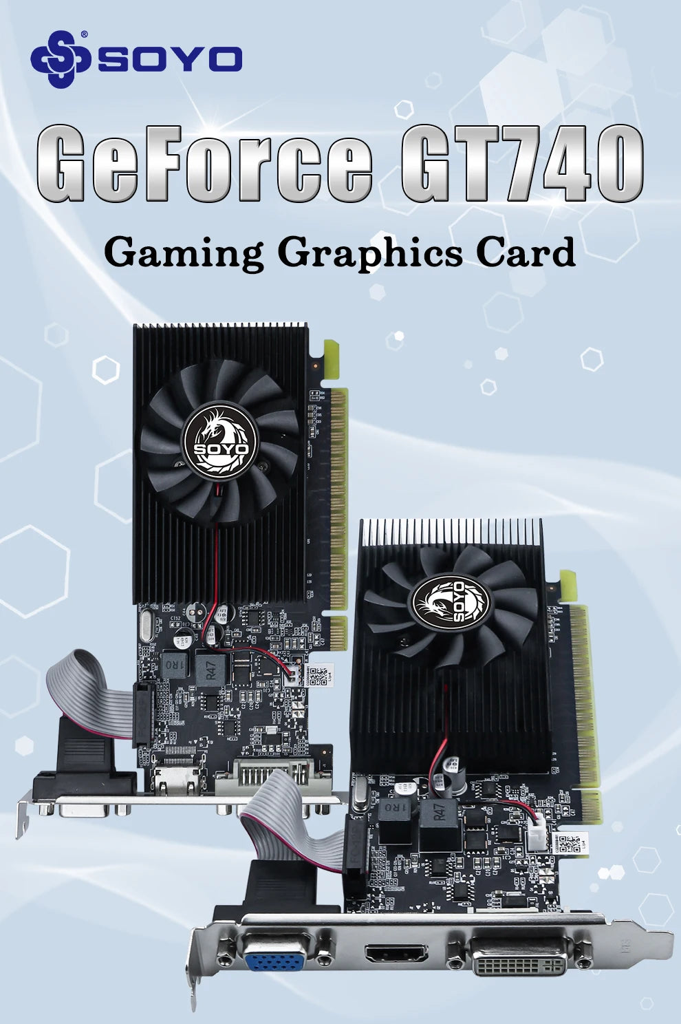 SOYO Graphics Cards NVIDIA GT740 4G GDDR3 128bit Video Card HDMI+DP+DVI For Desktop Gaming Computer Components GPU GT 740