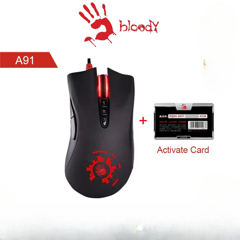 A4Tech Bloody A91 Wired Mouse One-click Instant Macro Io1.1 Macro Drive Optical Engine 8 Programming Macro Gaming Mouse