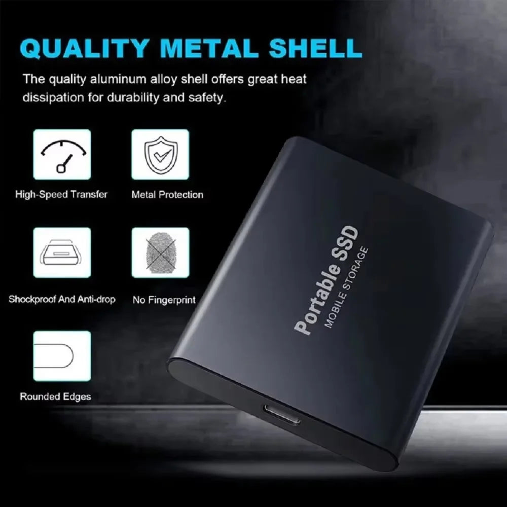 NEW Portable SSD 128TB/256TB/1TB External Hard Drive USB3.1 Solid State Disk High Speed Storage Device  for Phone/Loptop/Mac/PC