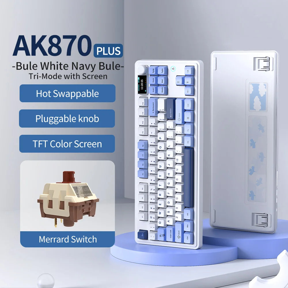 AJAZZAK870 mechanical keyboard, magnetic axis, color screen, adjustable key travel, 0.1 wireless three-mode gaming, e-sports