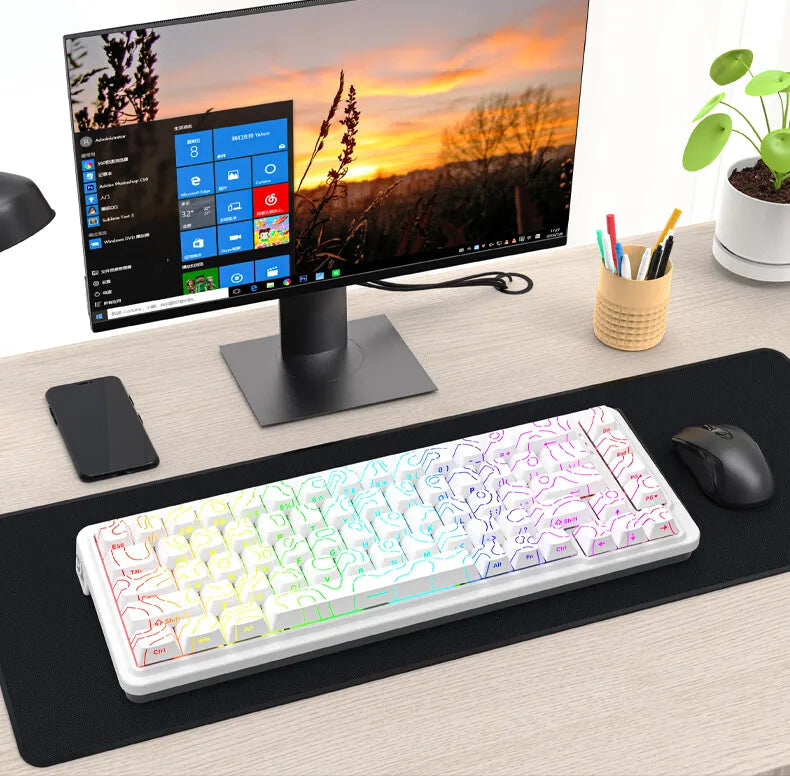 REDRAGON M68 PRO 8K Magnetic Switch Gaming Keyboard RT0.01MM Customized Switch RGB Light Hot Swap Gasket PBT Keycaps Gift PC