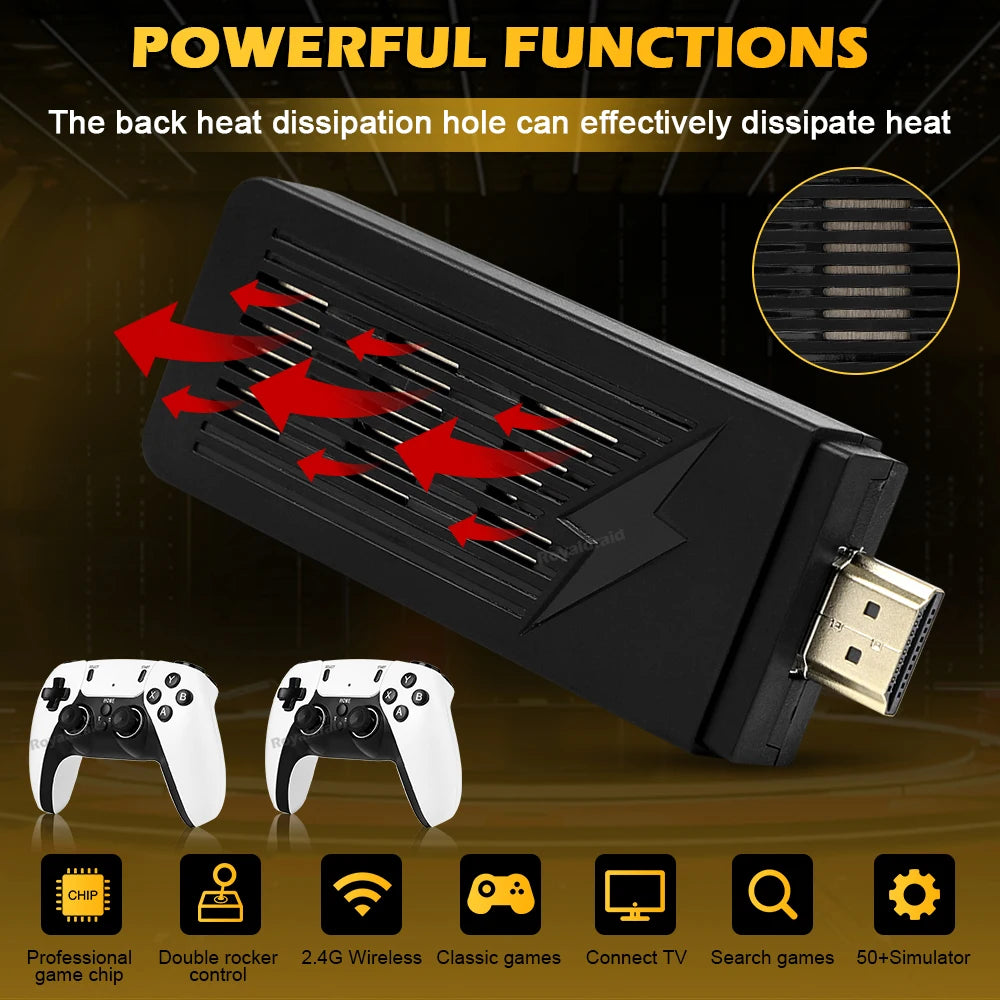 NEW 256G 50000+ Game X9 PRO Game Stick 4KHD Video Game Console 2.4G Double Wireless Controller 50+ Simulator For N64/PSP/PS1/GBA