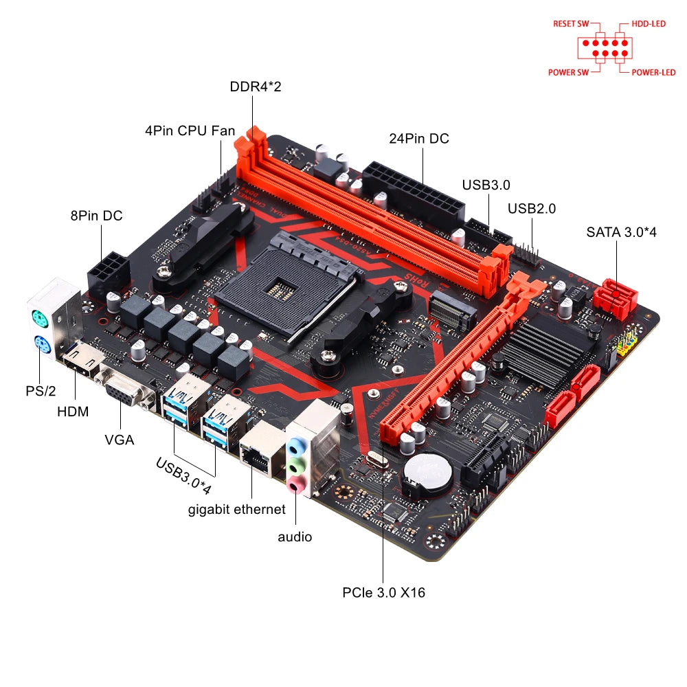 Kllisre A520 Motherboard kit AMD Ryzen R5 3600 cpu DDR4 16GB 3200MHz Desktop memory