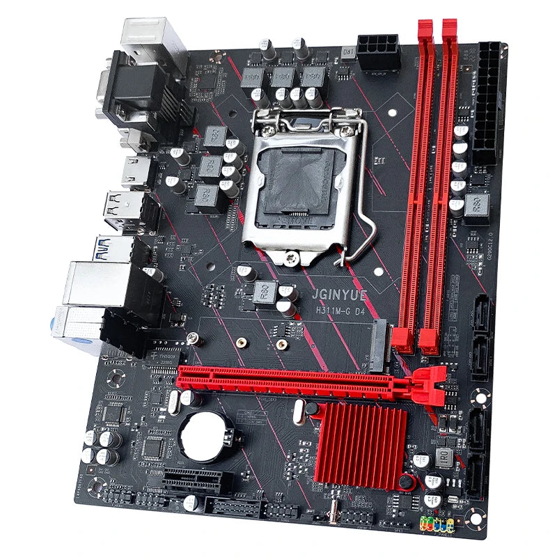 JGINYUE H311 Motherboard LGA 1151 Support Intel Core/Pentium i3/i5/i7 6th/7th/8th/9th E3 V5 CPU DDR4 Memory H311M-G D4