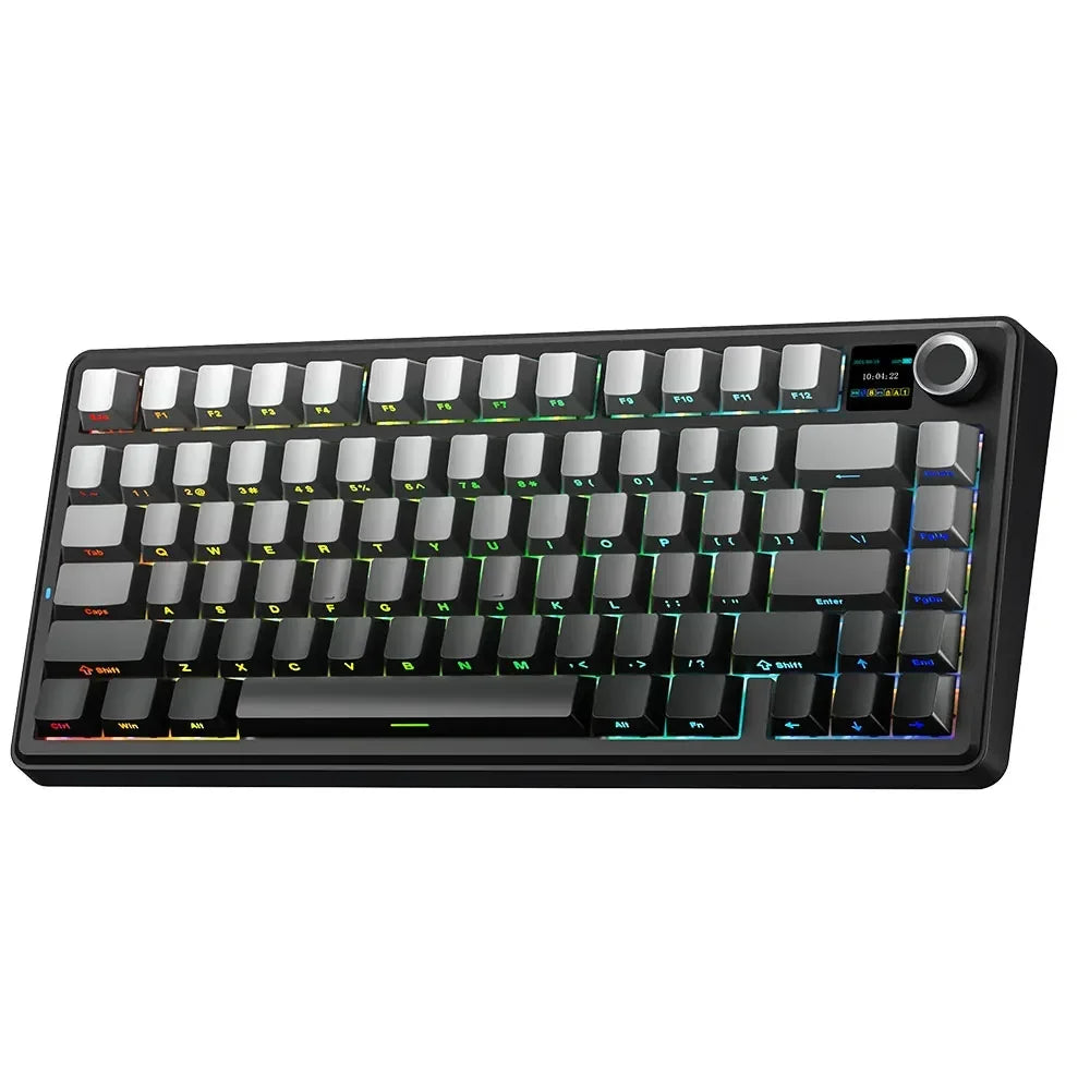 AULA F75 MAX Wireless Bluetooth Mechanical Keyboard Wired Hot-Swap RGB Gaming Keyboard Three Mode 75% 81 Keys TFT Screen Gamer
